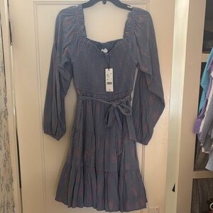 Blue Long-Sleeve Dress
